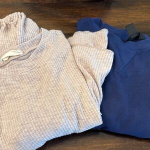 Altar’d State and Athleta Kids Long Sleeve Tees - Tan and Blue